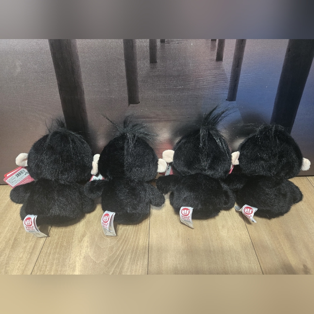 Fiesta Martin The Gorilla Adorable Black and Pink Plush Toy Set 4 - Picture 5 of 10